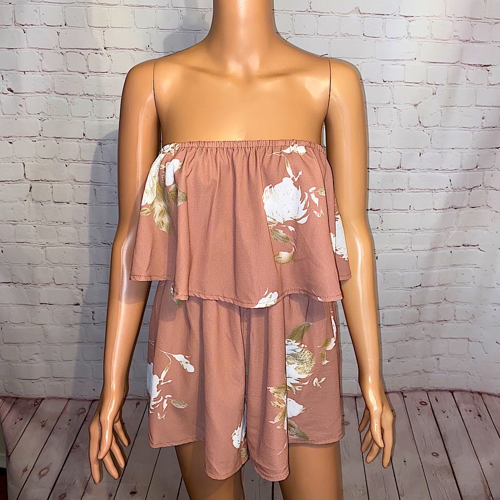 L’atiste adorable strapless floral magnolia print size small